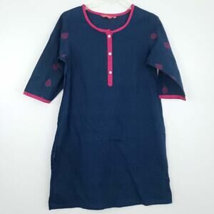 Morpankh India Navy Hot Pink Tunic Kurta Large Women SOOO Pretty!